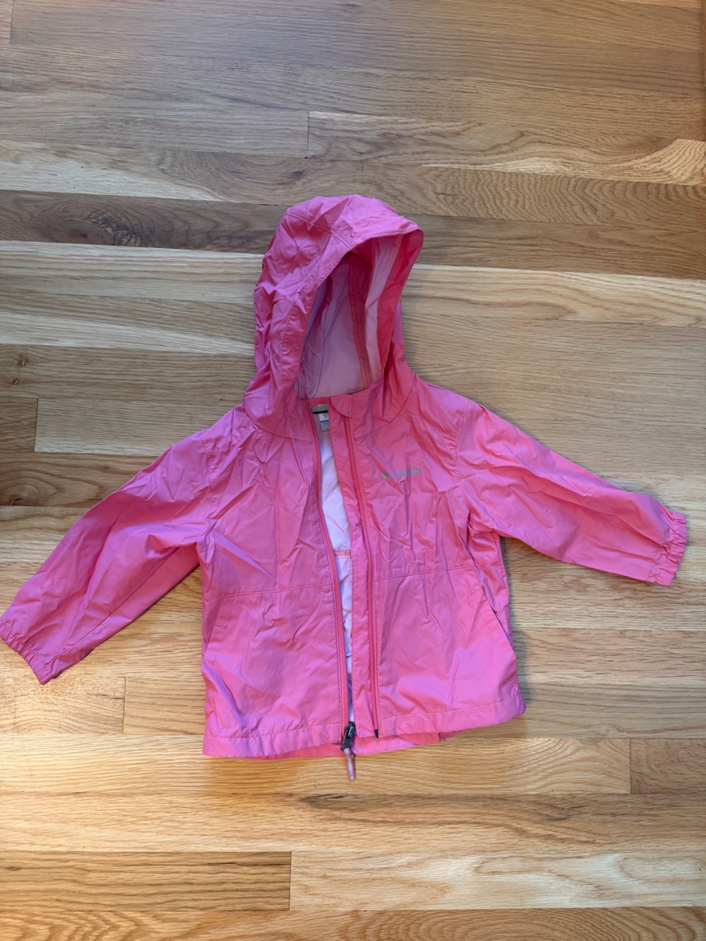 Columbia Lightweight Pink Hooded Rain Jacket for Kids